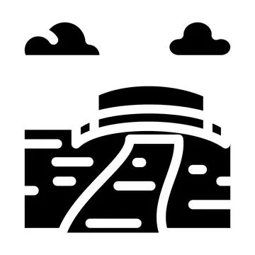 Current river with bridge icon Vector Glyph Illustration Stock Illustration