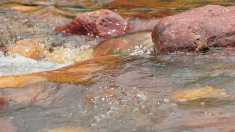 The current of a river flowing over rocks and stones Stock Footage 335896988