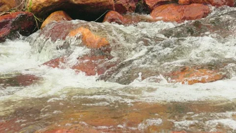 The current of a river flowing over rocks and stones Stock Footage 335897255