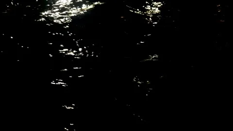 The current of the riverbed, flow of water night darkness, waves. Stock Footage 345067808
