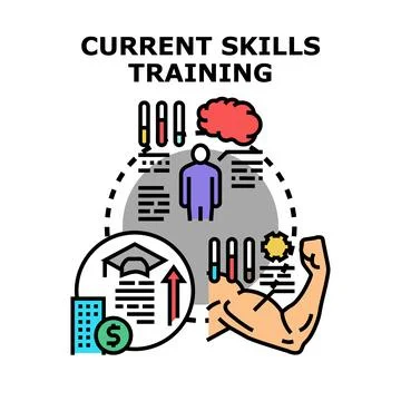 Current skills training developing professional growth and career advancement 스톡 일러스트