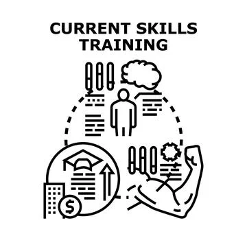 Current skills training developing professional growth and career advancement 스톡 일러스트