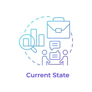 Current state blue gradient concept icon Illustrazione stock
