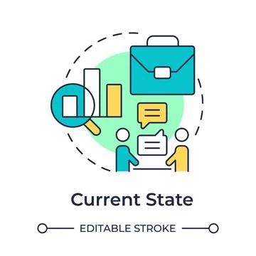 Current state multi color concept icon Stock Illustration