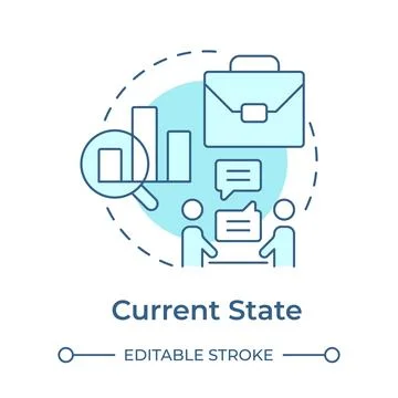 Current state soft blue concept icon Stock Illustration