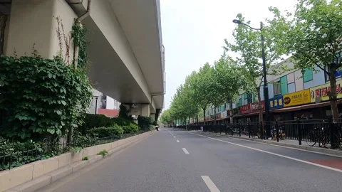 The current street in Shanghai is under lockdown Stock Footage 194423362