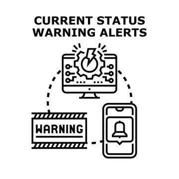 Current system status warning alerts monitoring イラスト素材