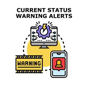 Current system status warning alerts monitoring イラスト素材