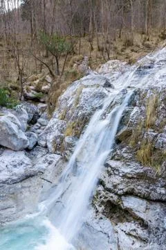Current winter waterfall Stock Photos