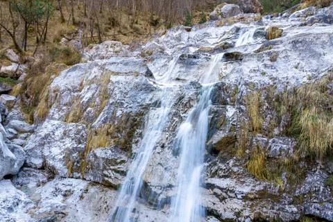 Current winter waterfall Stock Photos