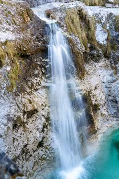 Current winter waterfall Stock Photos