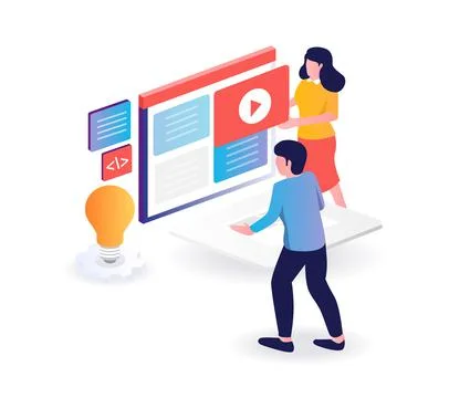 Currently compiling a creative layout for a web blog Stock Illustration