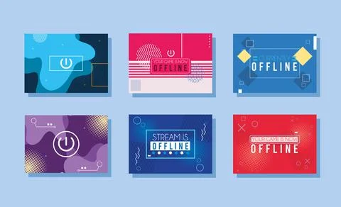 Currently offline six templates Stock Illustration