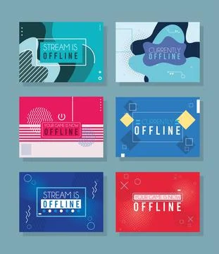 Currently offline six templates Stock Illustration