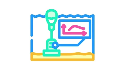 Currents tidal power color icon animation Vídeo Stock 327264372