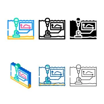 Currents tidal power color icon vector designs Stock Illustration