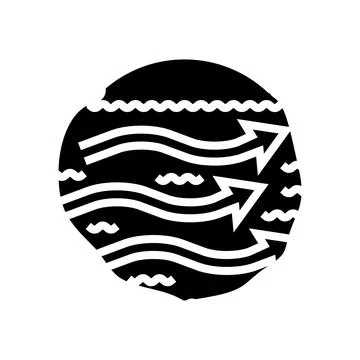 Currents tidal power glyph icon vector illustration Stock Illustration