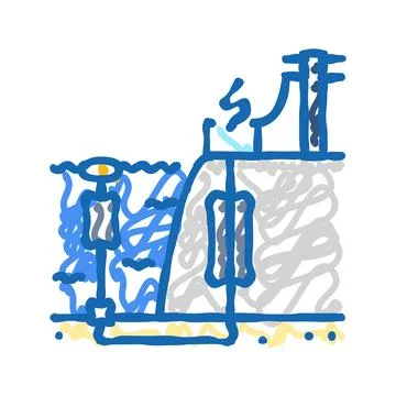 Currents tidal power icon doodle illustration イラスト素材