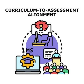 Curriculum to assessment alignment process illustration 스톡 일러스트