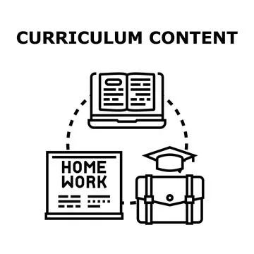 Curriculum content concept developing education strategy learning Stock Illustration