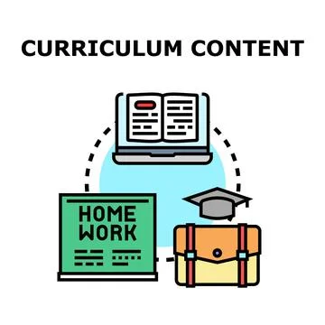 Curriculum content concept developing education strategy learning Stock Illustration