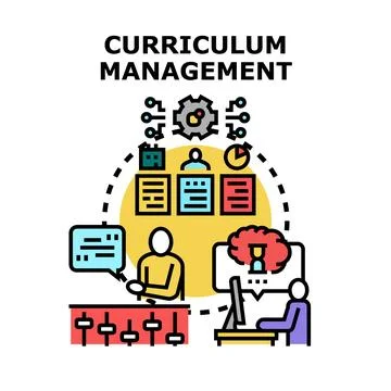 Curriculum management planning and educational program organization Stock Illustration