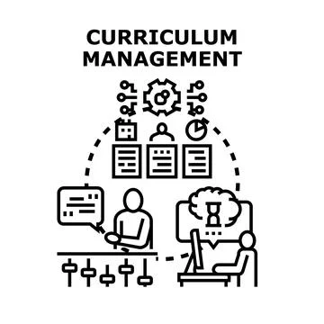 Curriculum management planning and educational program organization Stock Illustration
