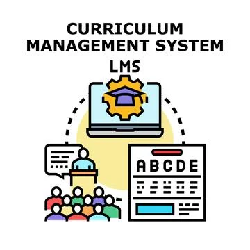 Curriculum management system learning platform concept Illustrazione stock
