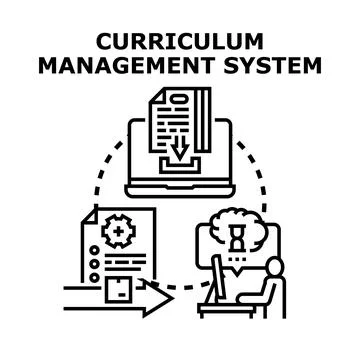 Curriculum management system process and content development 스톡 일러스트