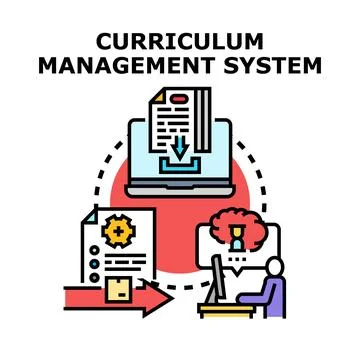 Curriculum management system process and content development Stockillustratie