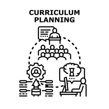 Curriculum planning process developing education strategy Ilustración de archivo