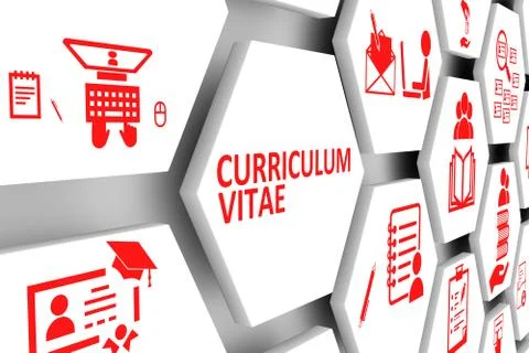 CURRICULUM VITAE concept cell background 3d illustration Stock Illustration