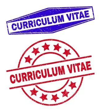 CURRICULUM VITAE Corroded Seals in Circle and Hexagonal Forms Stock Illustration