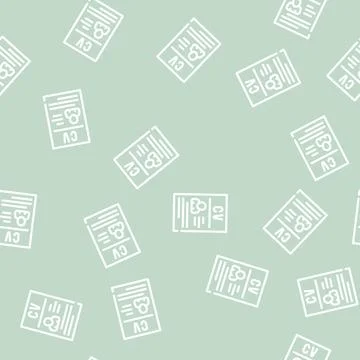 Curriculum vitae cv line vector seamless pattern 스톡 일러스트