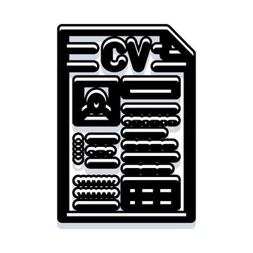 Curriculum vitae document for job application and career Ilustración de archivo