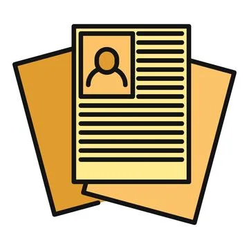 Curriculum vitae document with profile picture for job application Stock Illustration