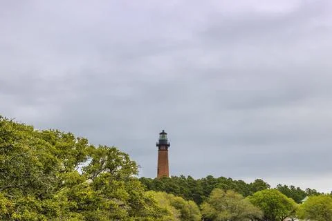 Currituck Beach Lighthouse in Coralla, Outer Banks, North Carolina, USA Stock Photos