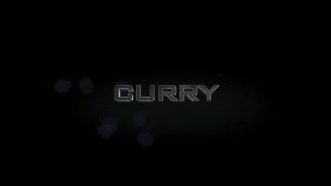 Curry 3D title metal text on black alpha channel background Video stock 257029760