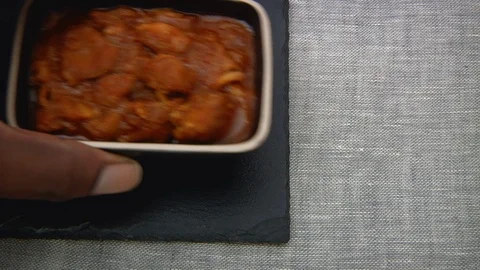 Curry Coconut Chicken Dish Stock Footage 106734130