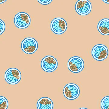 Curry dish indian cuisine vector seamless pattern Stock Illustration
