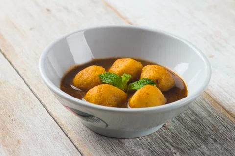 Curry fish ball Stock Photos