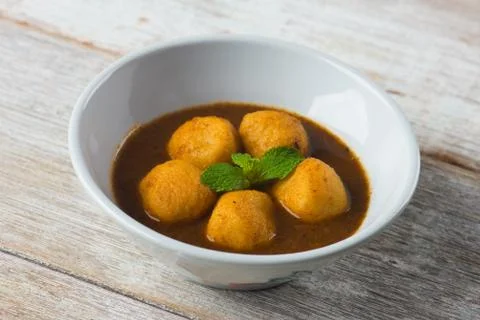 Curry fish balls Stock Photos
