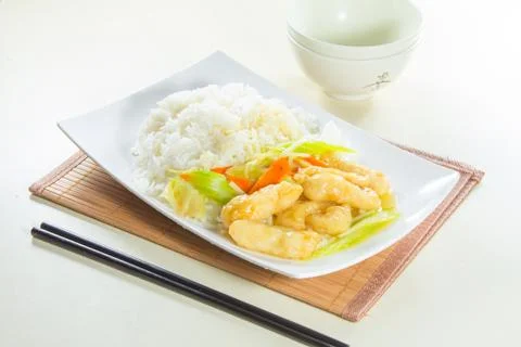 Curry fried vermicelli Stock Photos