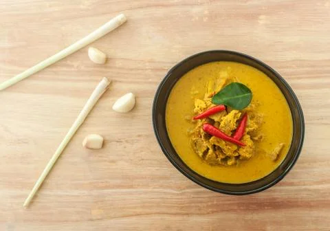 Curry pine apple with pork Stock Photos