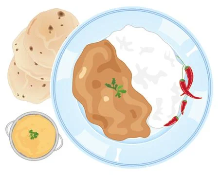 Curry plate Stock Illustration
