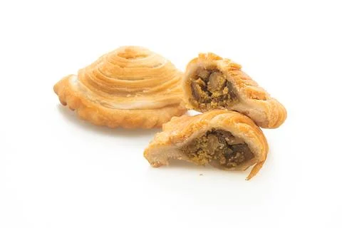 Curry puff on white background Stock Photos