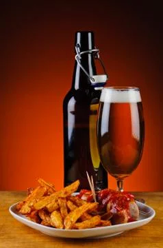 Currywurst menu Stock Photos