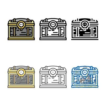Cursed chest color icon vector concepts Stock Illustration