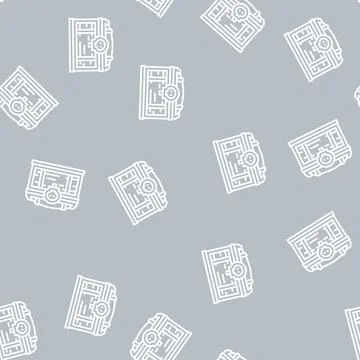 Cursed chest line seamless pattern Stock Illustration