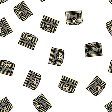 Cursed chest vector seamless pattern Stock Illustration